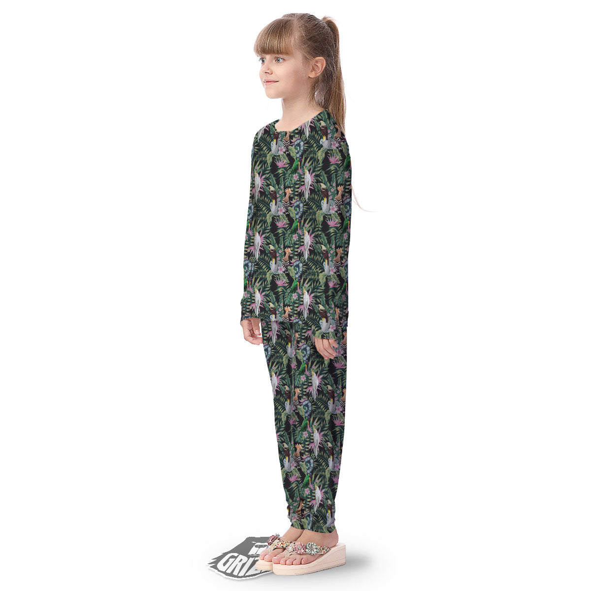Birds Hawaiian Tropical Print Pattern Kid's Pajamas-grizzshop