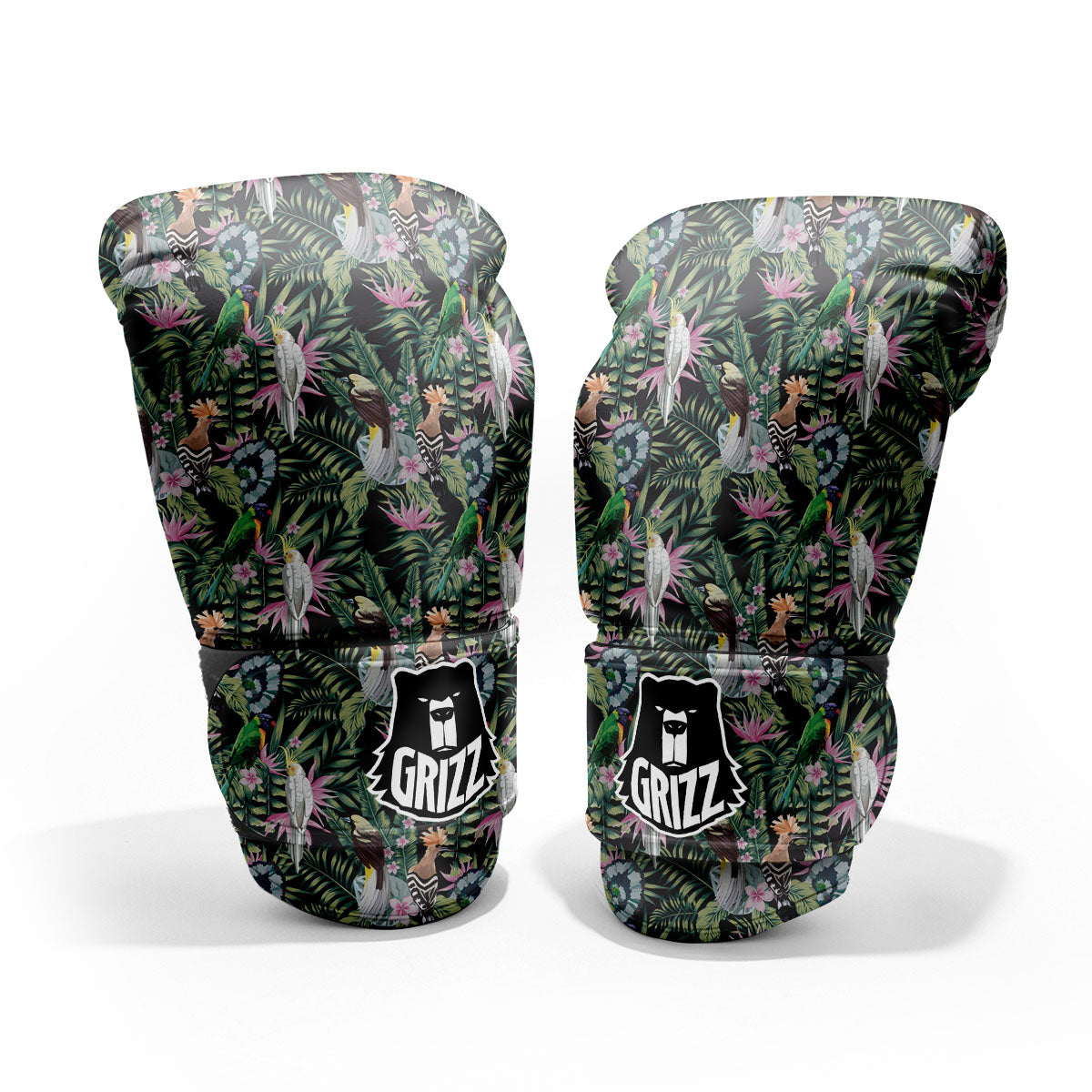 Birds Hawaiian Tropical Print Pattern Sparring Gloves-grizzshop