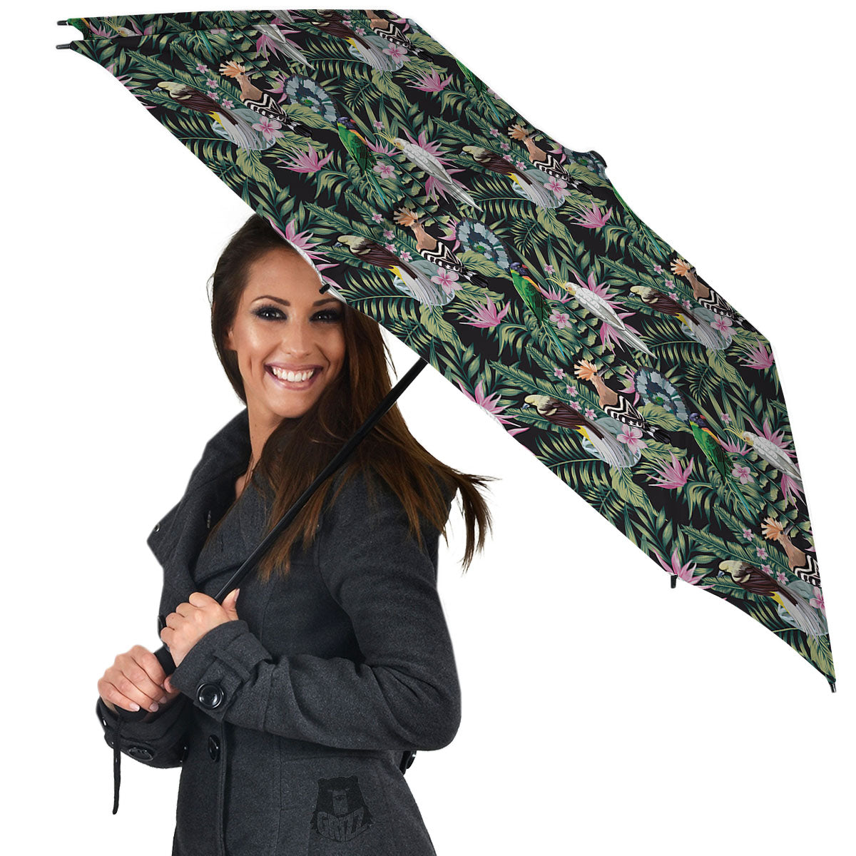 Birds Hawaiian Tropical Print Pattern Umbrella-grizzshop