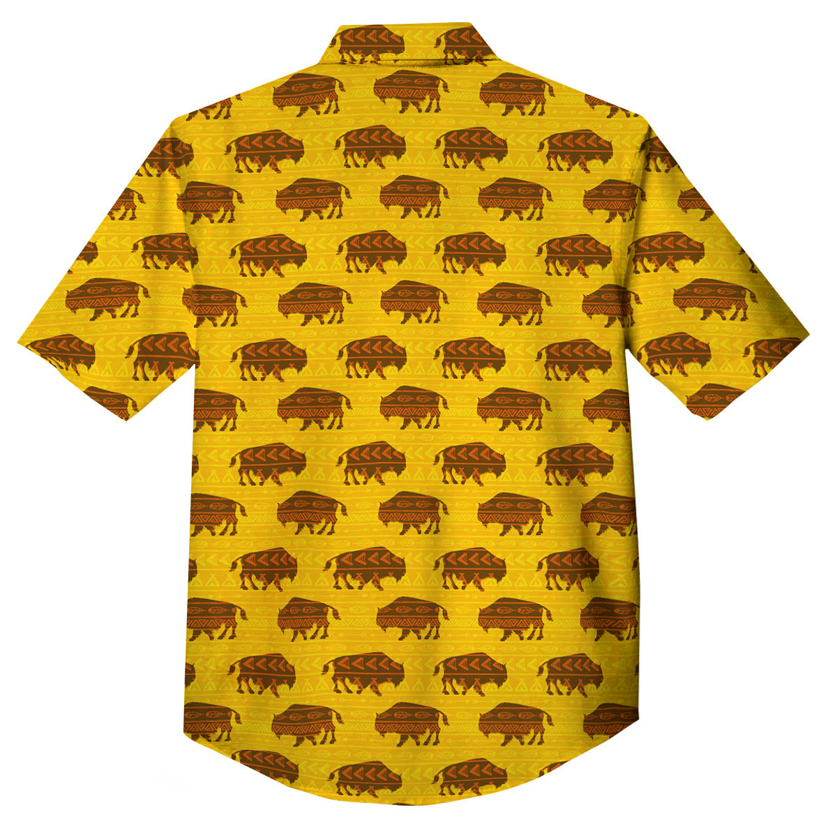 Bison Aztec Print Pattern Button Up Shirt-grizzshop