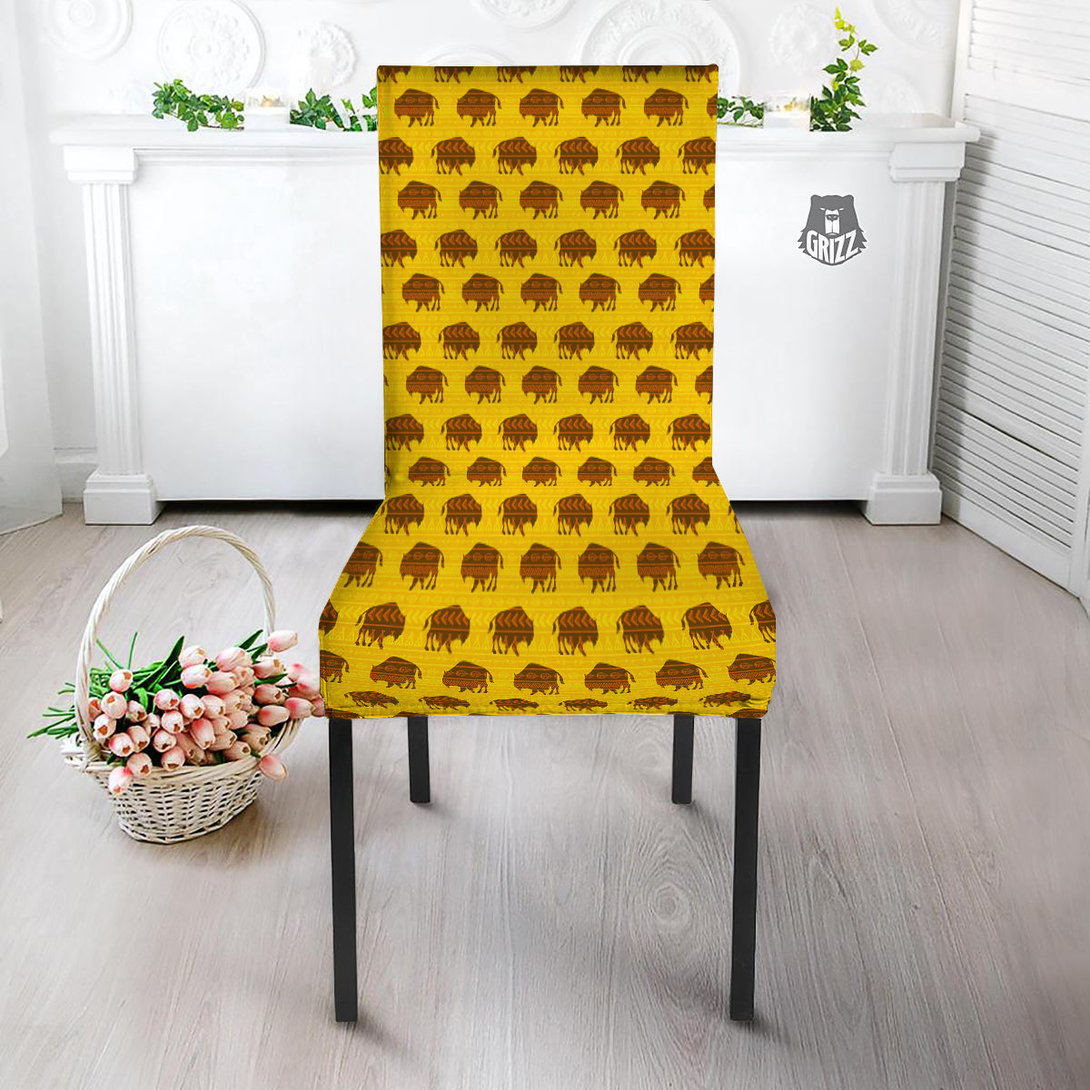 Bison Aztec Print Pattern Dining Chair Slipcover-grizzshop