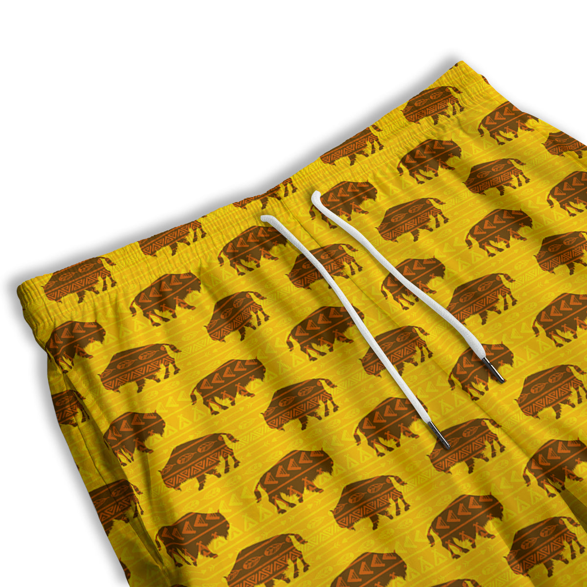 Bison Aztec Print Pattern Men's Athletic Shorts