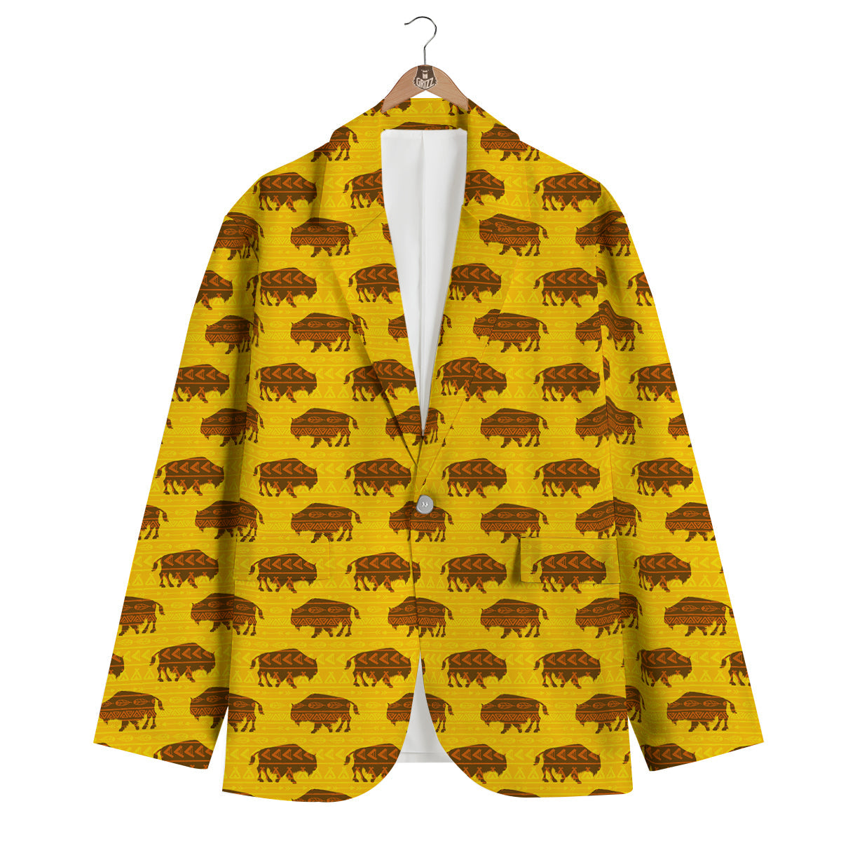 Bison Aztec Print Pattern Men's Blazer-grizzshop