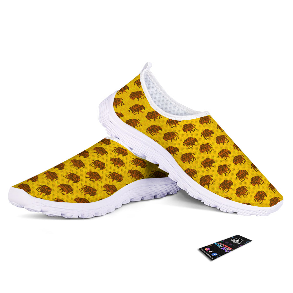 Bison Aztec Print Pattern Nurse Shoes-grizzshop