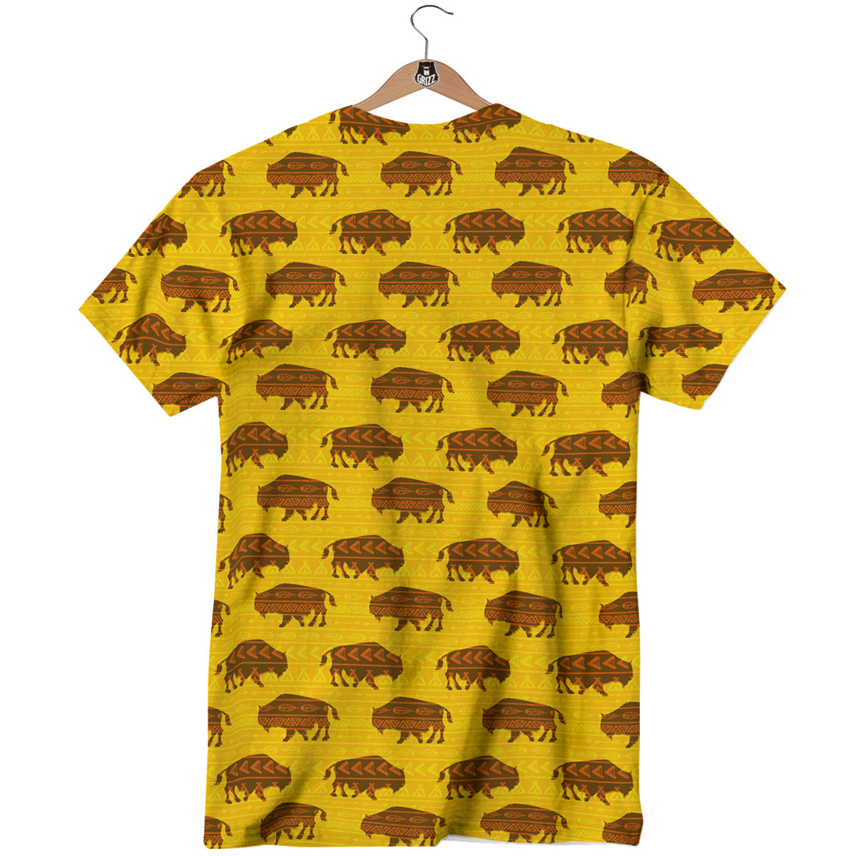 Bison Aztec Print Pattern T-Shirt-grizzshop