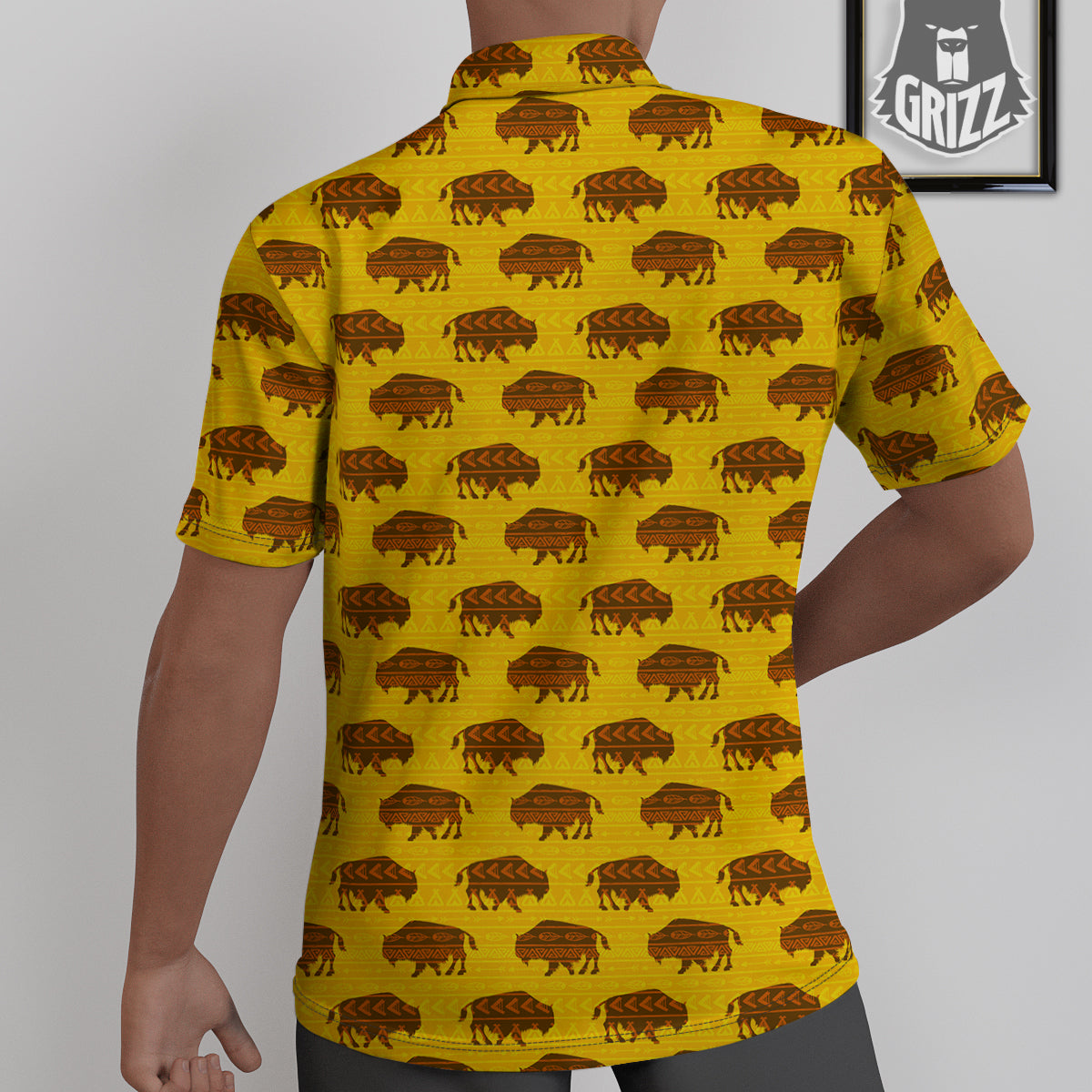 Bison Aztec Print Pattern Untucked Shirts-grizzshop