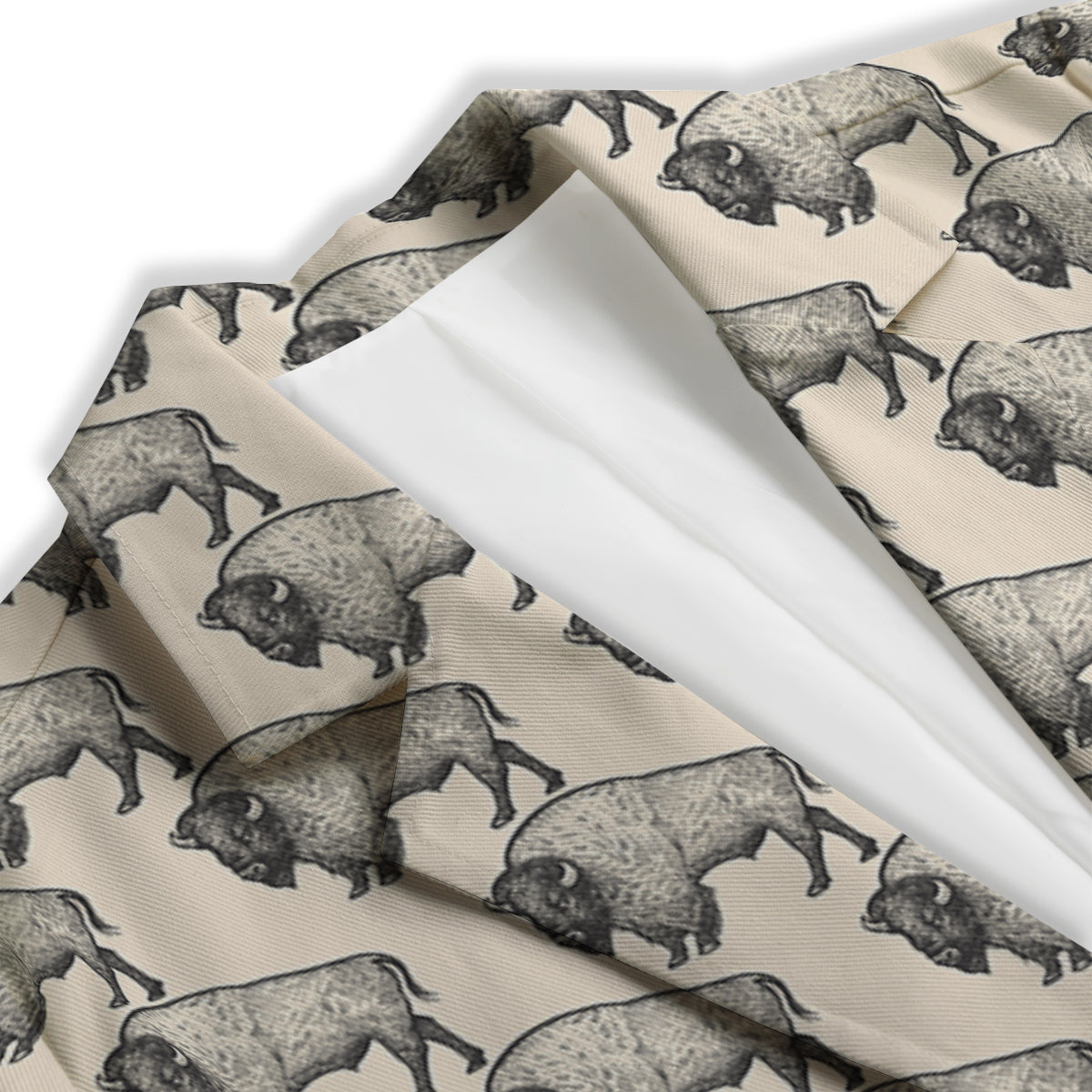 Bison Beige Print Pattern Women's Blazer-grizzshop
