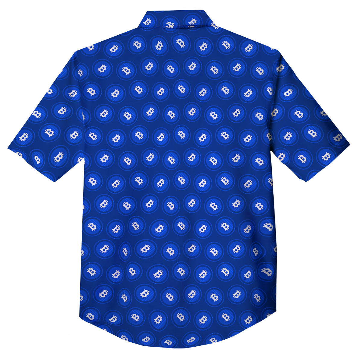 Bitcoin Blue Print Pattern Button Up Shirt-grizzshop