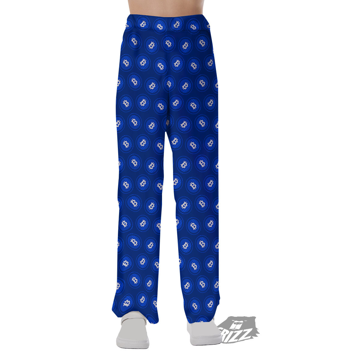 Bitcoin Blue Print Pattern Pajama Pants-grizzshop