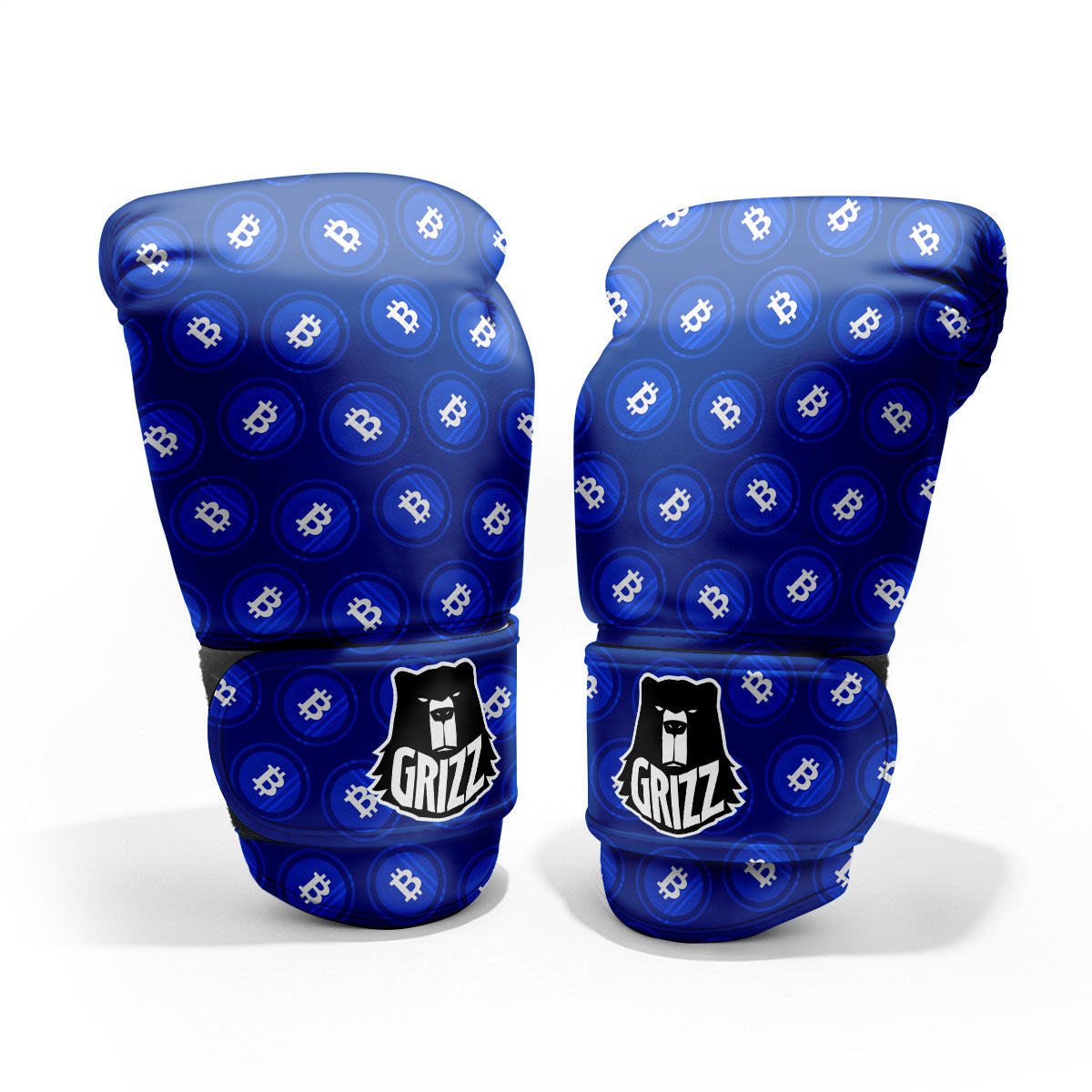 Bitcoin Blue Print Pattern Pro Boxing Glove