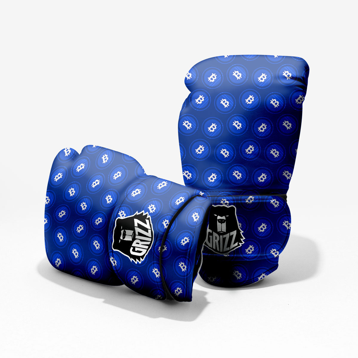 Bitcoin Blue Print Pattern Pro Boxing Glove