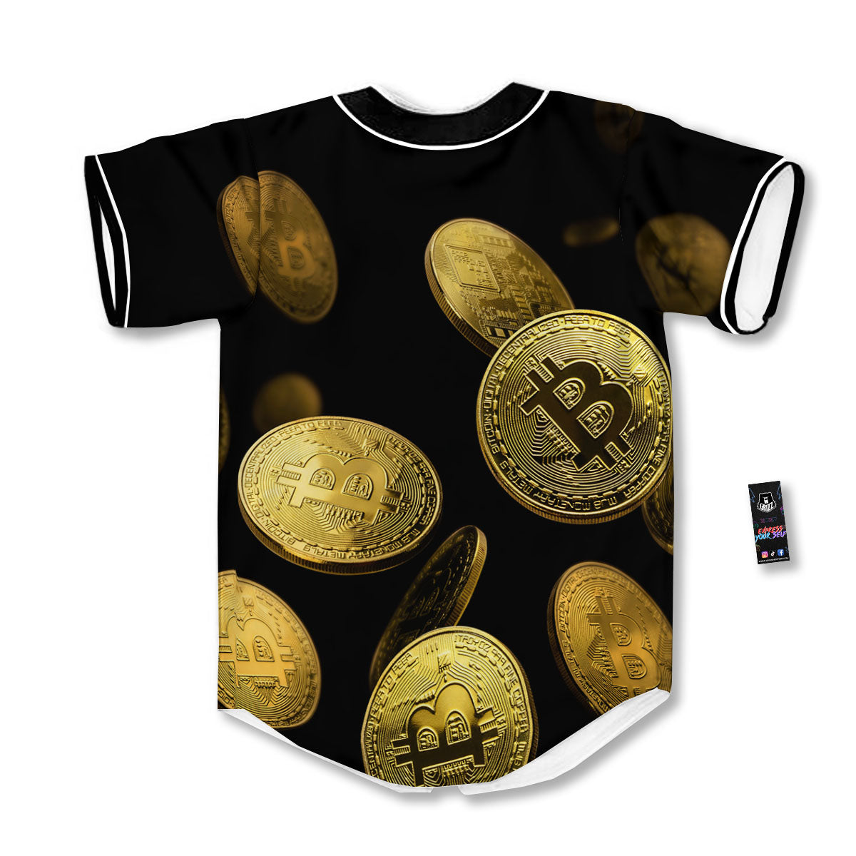 Bitcoin Falling Print Baseball Jersey-grizzshop