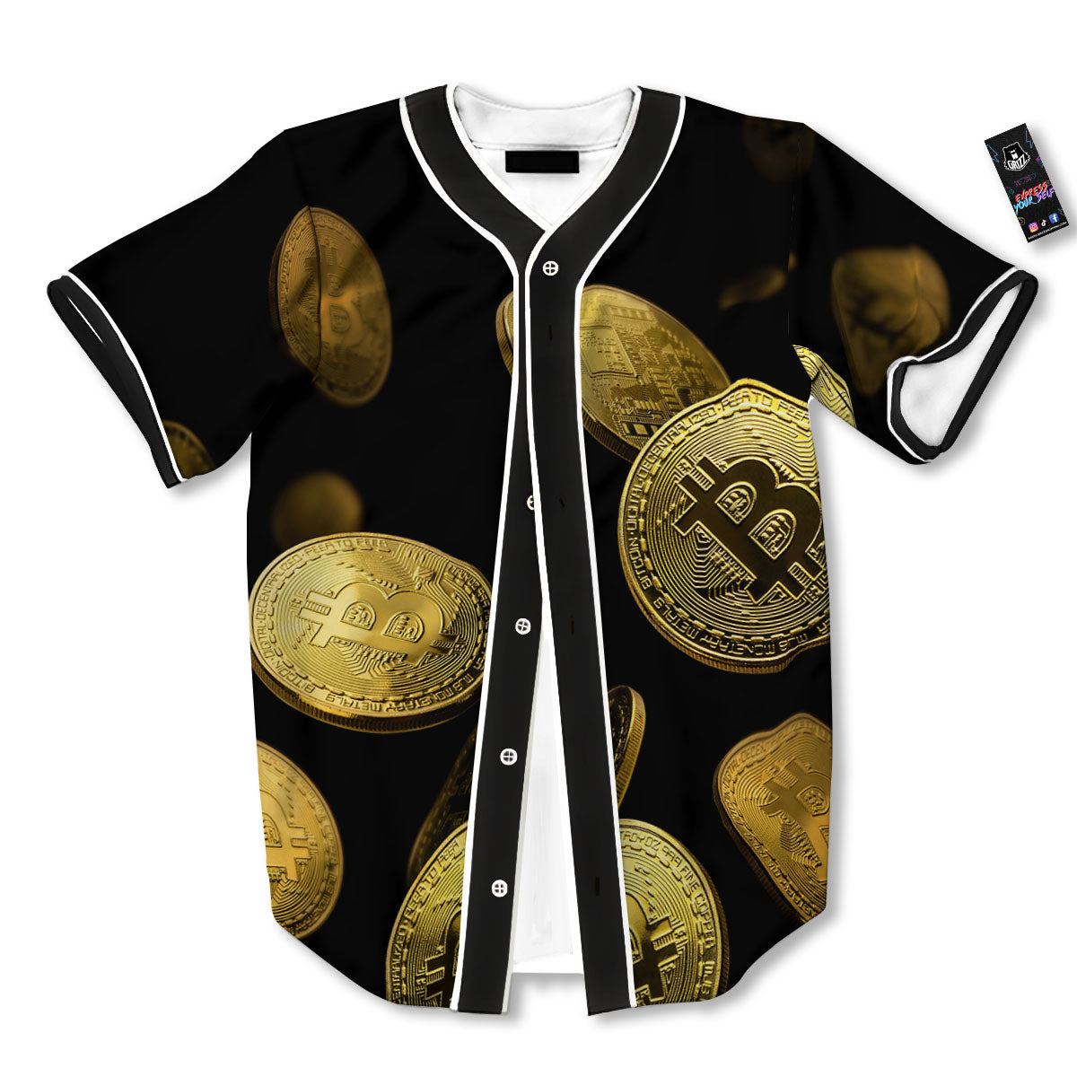 Bitcoin Falling Print Baseball Jersey-grizzshop