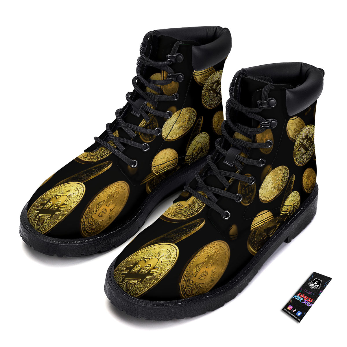 Bitcoin Falling Print Boots-grizzshop