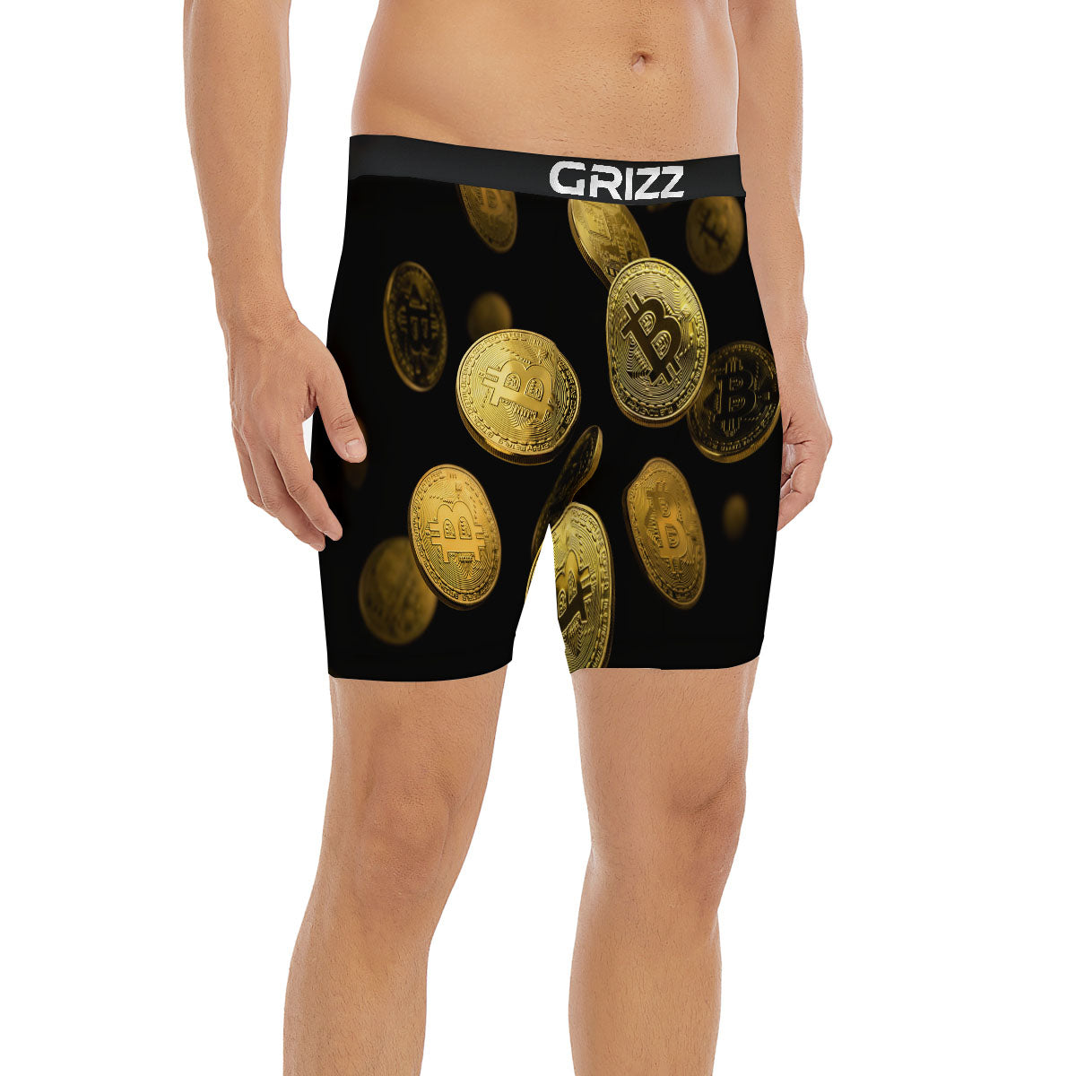 Bitcoin Falling Print Boxer Briefs-grizzshop