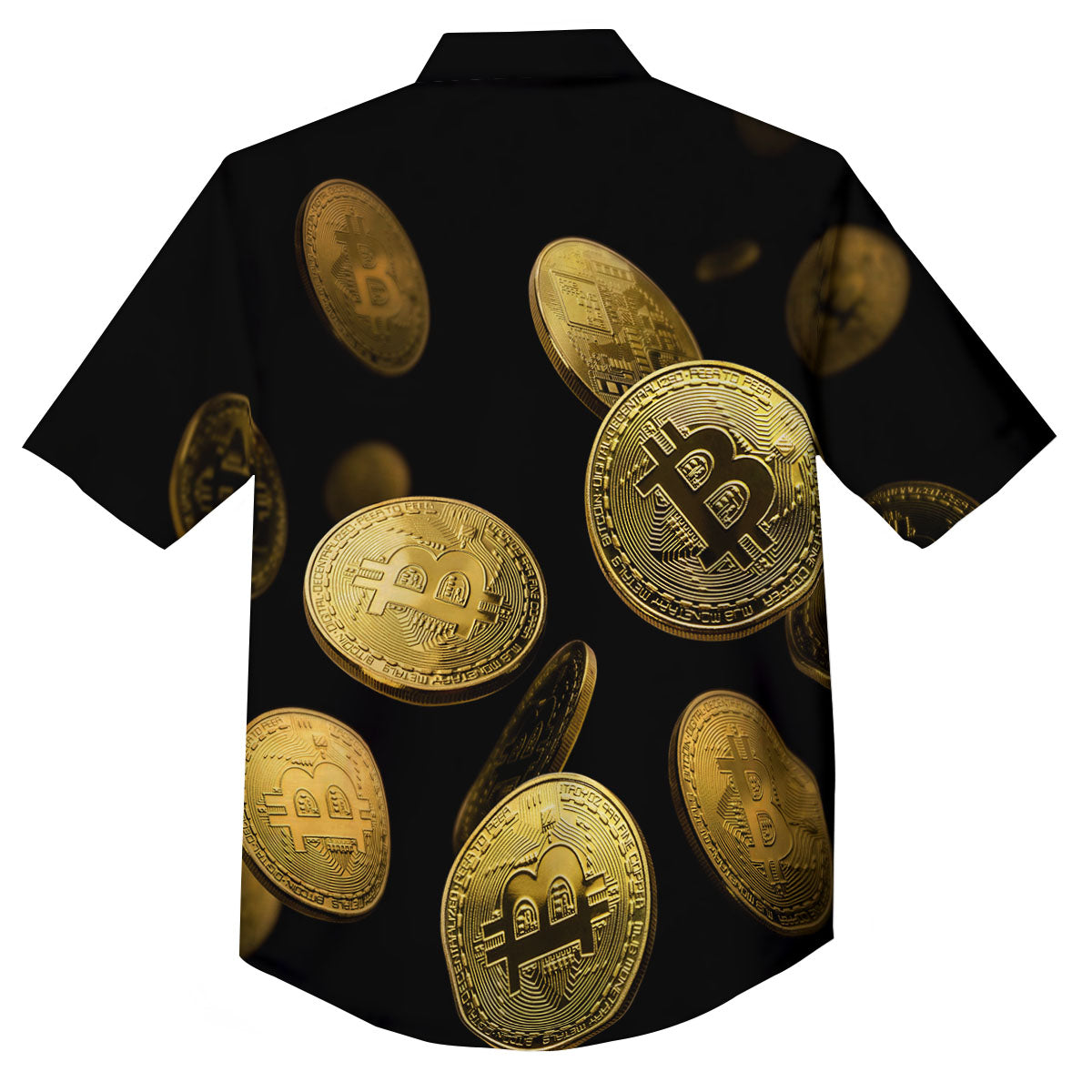 Bitcoin Falling Print Button Up Shirt-grizzshop