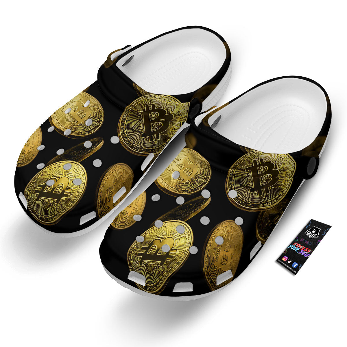 Bitcoin Falling Print Clog-grizzshop