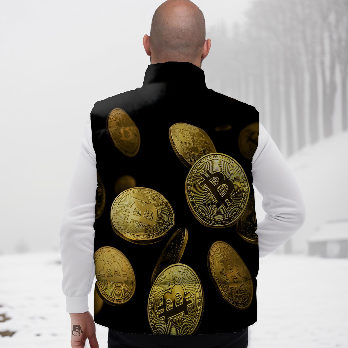 Bitcoin Falling Print Down Vest