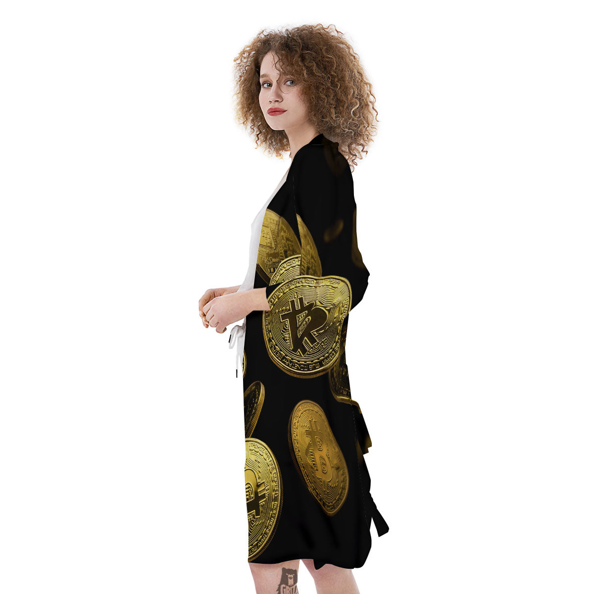 Bitcoin Falling Print Kimono-grizzshop