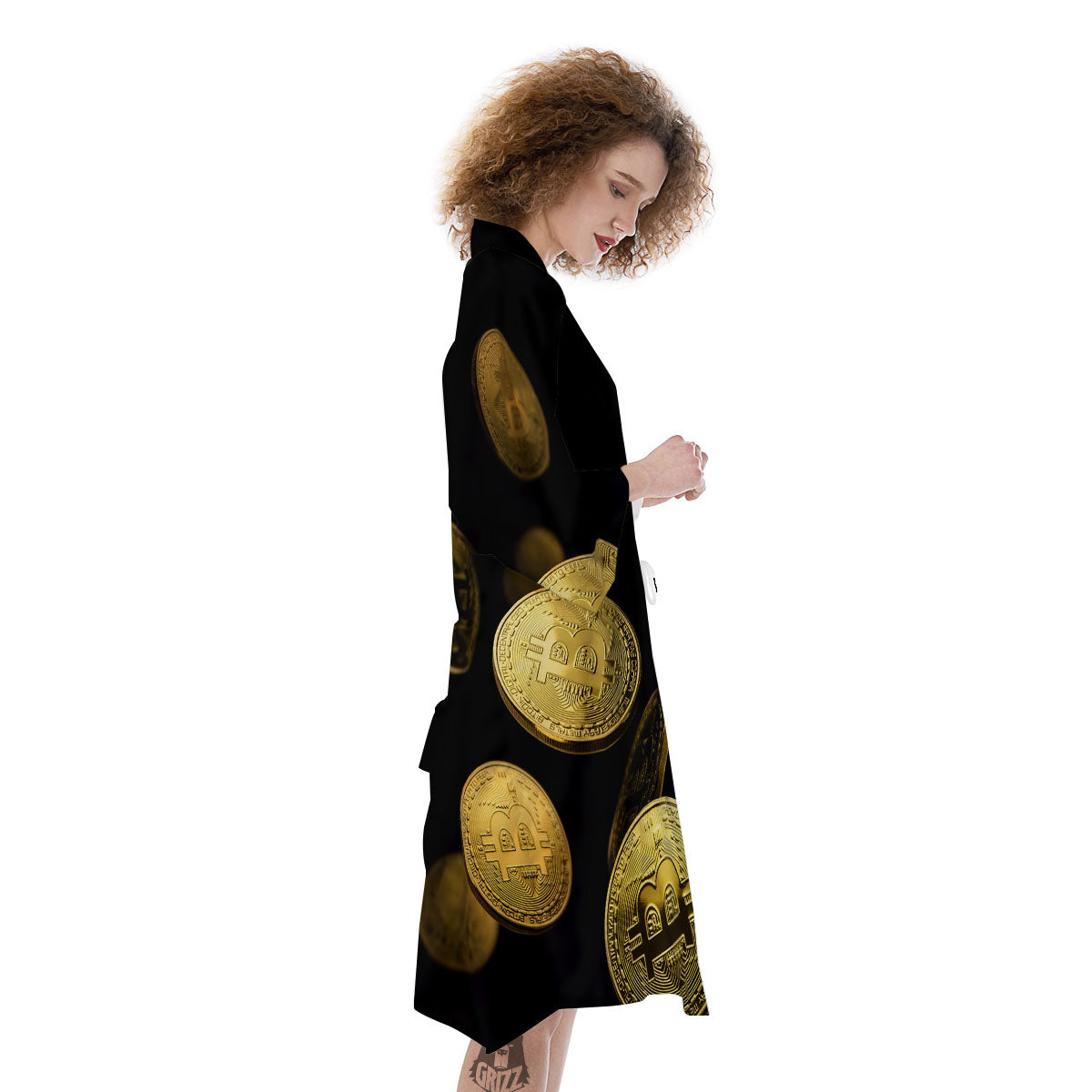 Bitcoin Falling Print Kimono-grizzshop