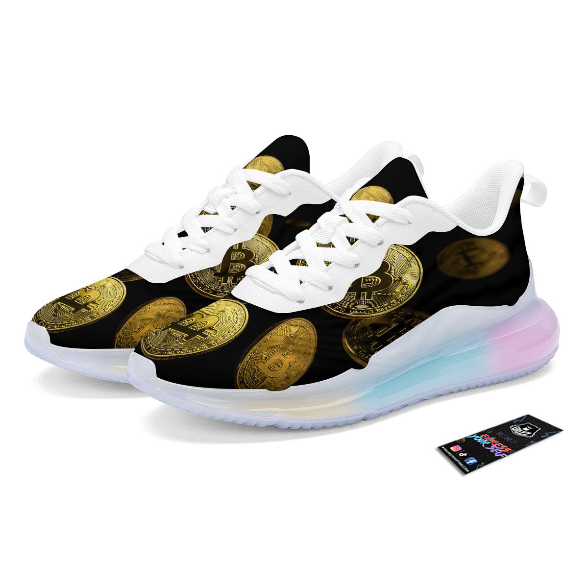 Bitcoin Falling Print Running Sneakers-grizzshop