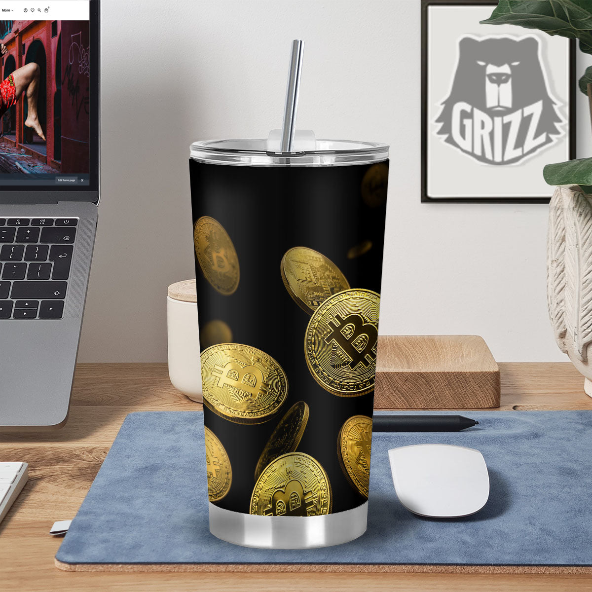 Bitcoin Falling Print Tumbler-grizzshop