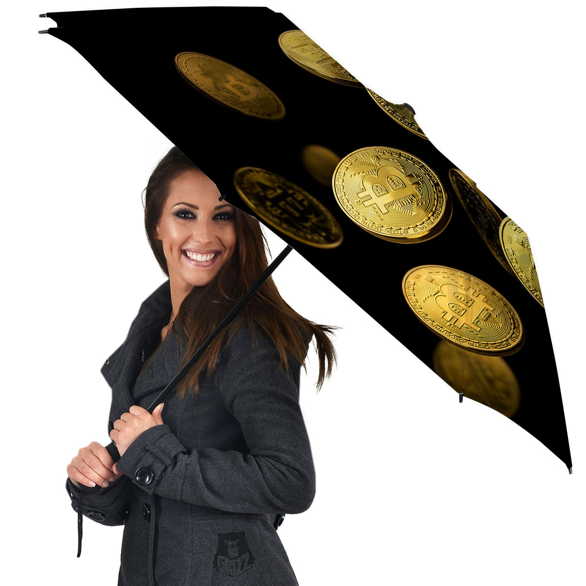 Bitcoin Falling Print Umbrella-grizzshop