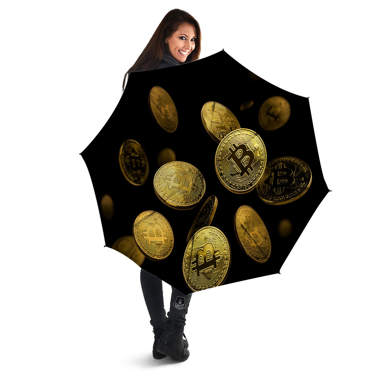 Bitcoin Falling Print Umbrella-grizzshop