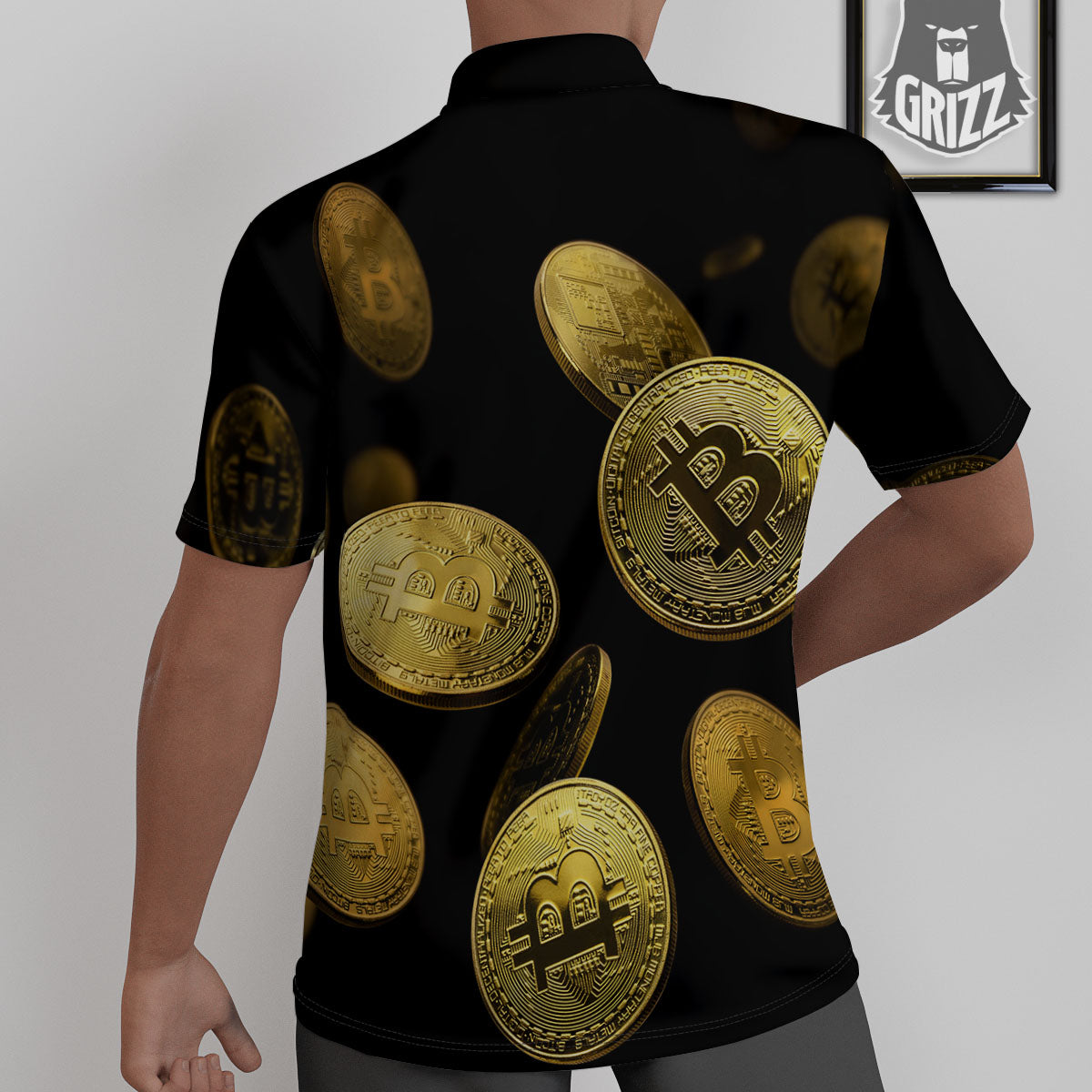Bitcoin Falling Print Untucked Shirts-grizzshop