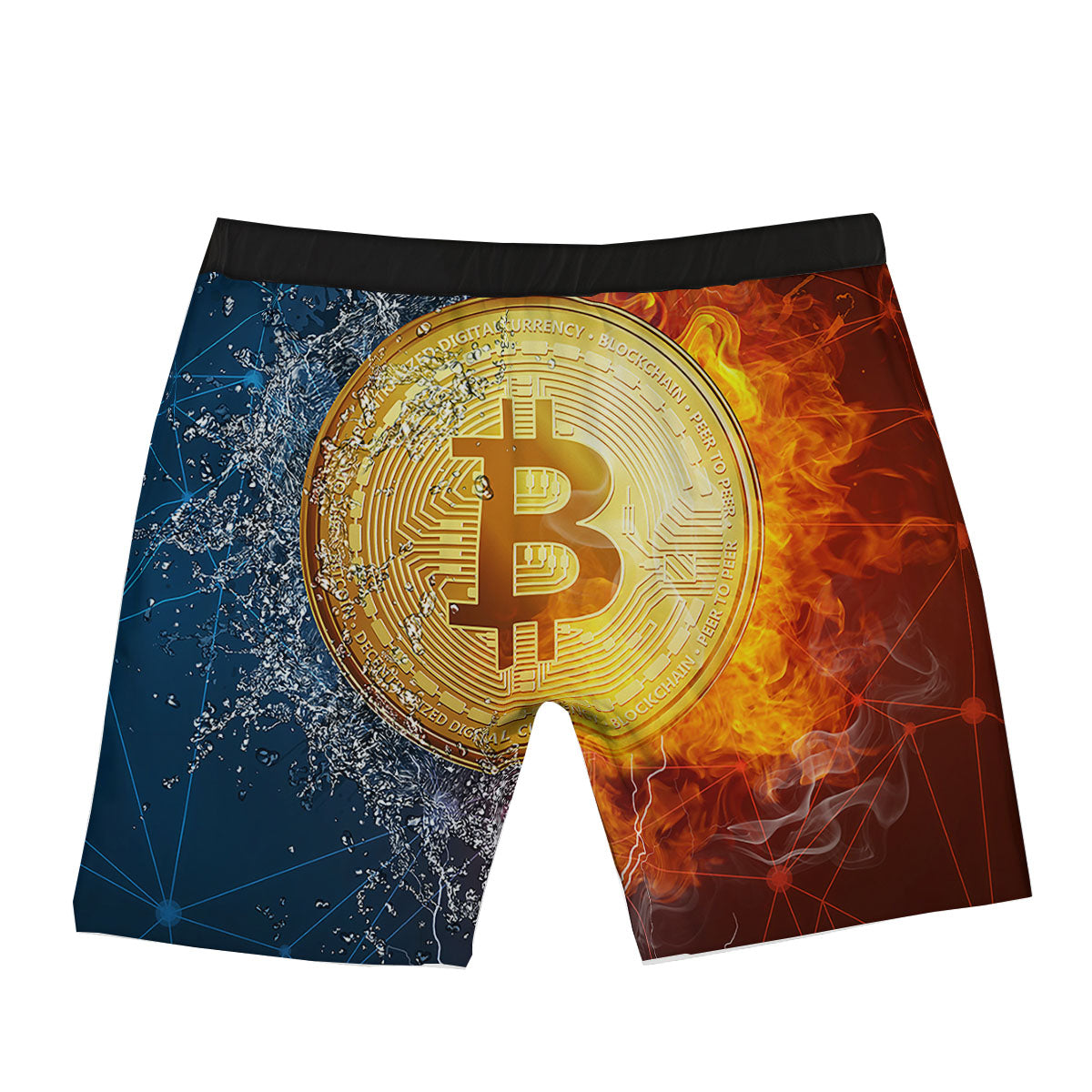 Bitcoin Water And Fire Print Boxer Briefs-grizzshop