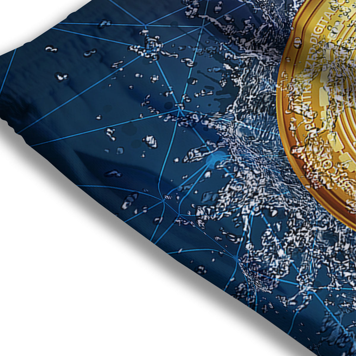 Bitcoin Water And Fire Print Mesh Shorts