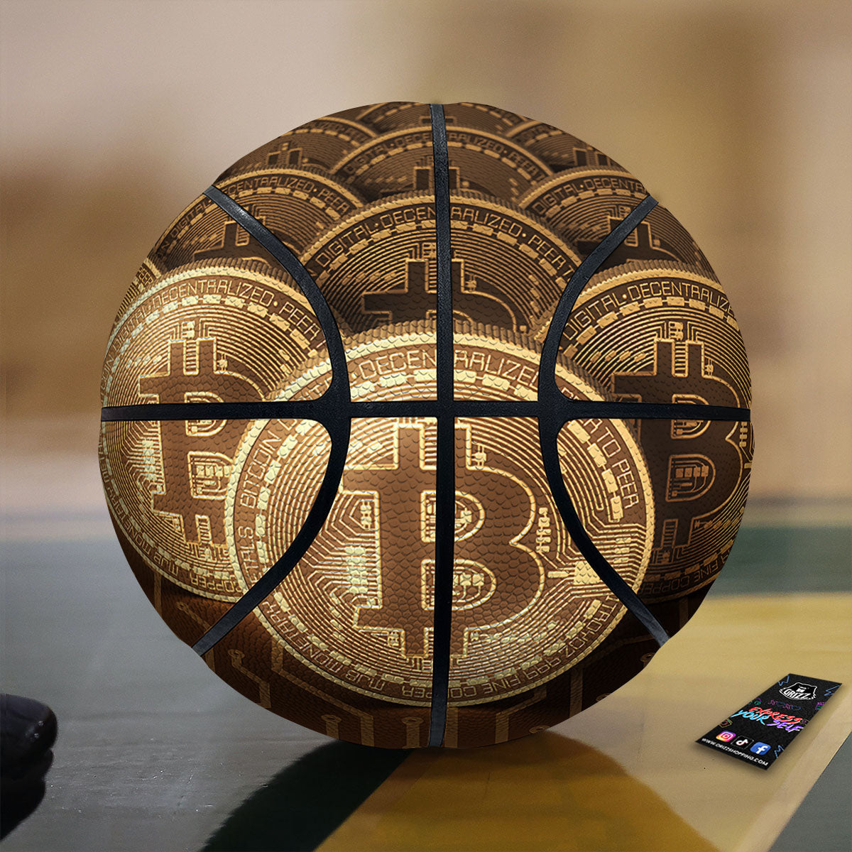 Black Grey Orange And White Plaid Print Basketball