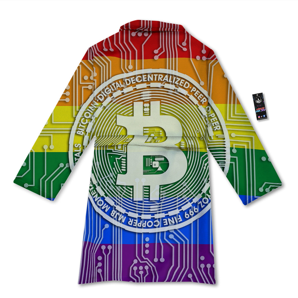 Bitocin LGBT Flag Print Bathrobe-grizzshop