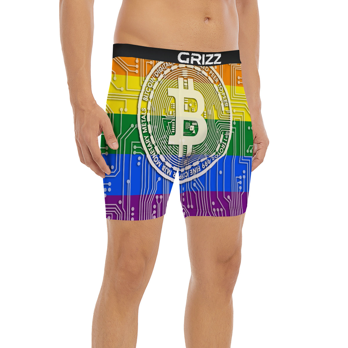 Bitocin LGBT Flag Print Boxer Briefs-grizzshop
