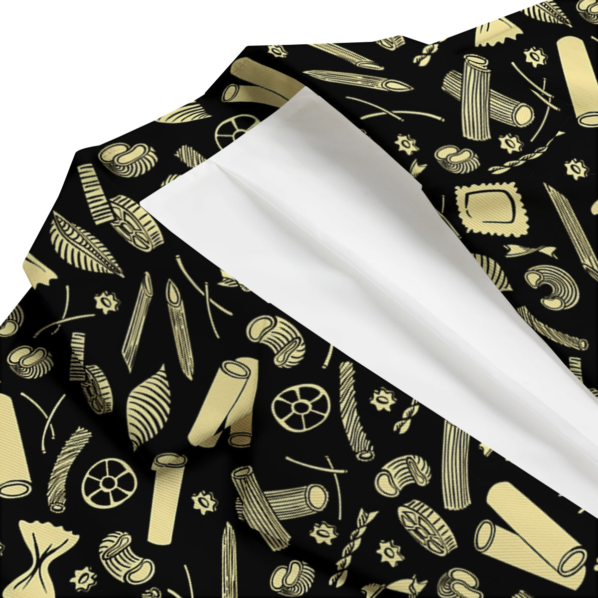 Black And Beige Macaroni Print Pattern Men's Blazer-grizzshop