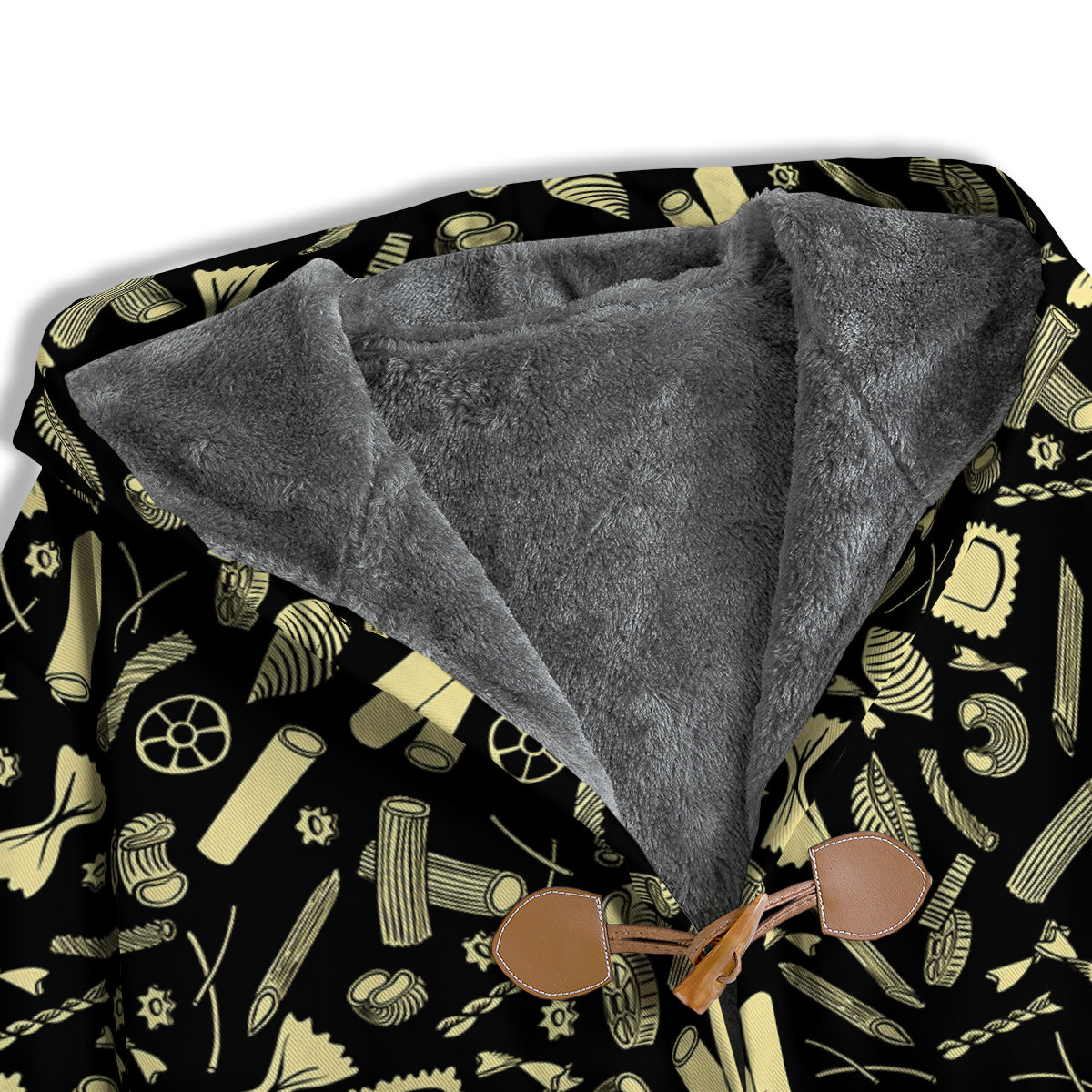Black And Beige Macaroni Print Pattern Men's Windbreaker Jacket-grizzshop