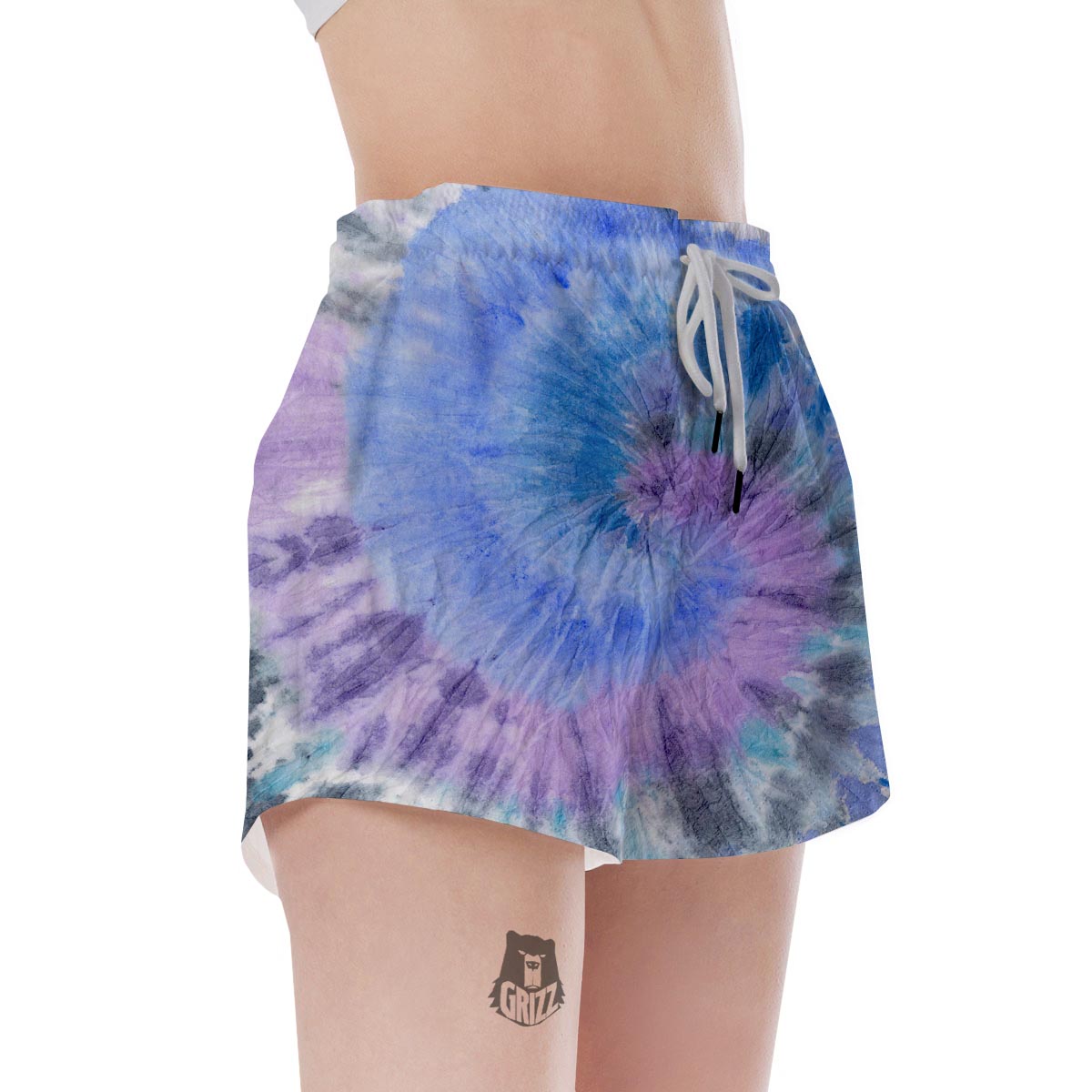 Black And Blue Tie Dye Women's Shorts-grizzshop