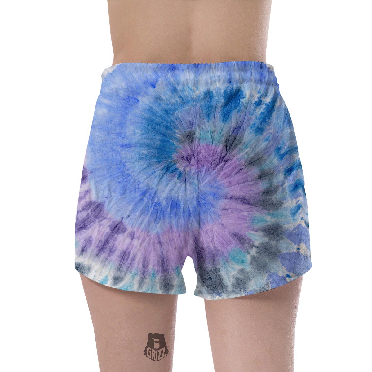Black And Blue Tie Dye Women's Shorts-grizzshop