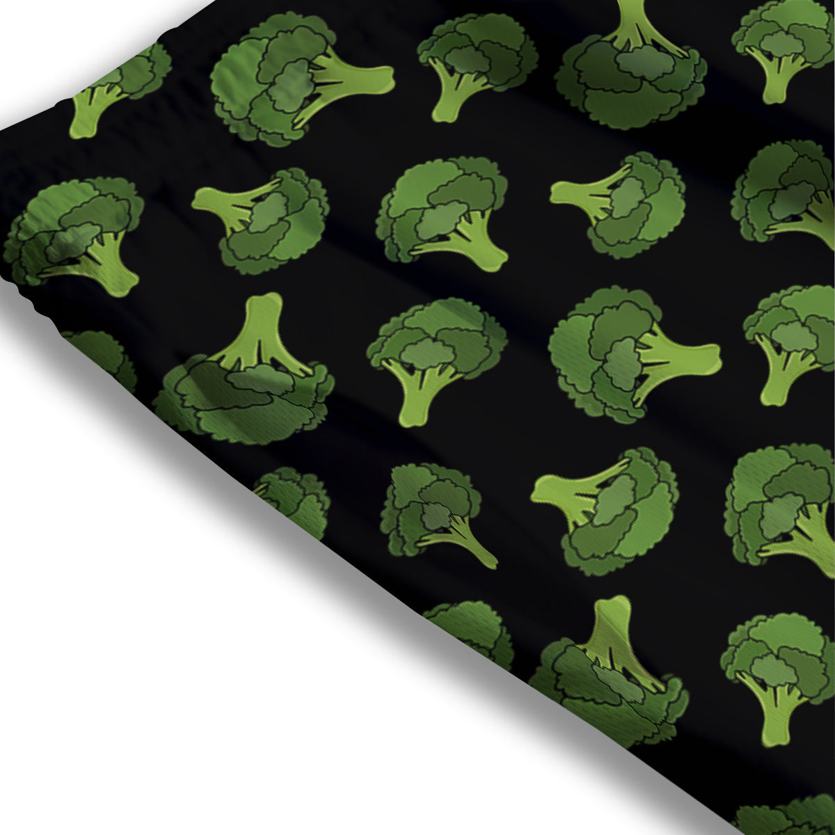 Black And Broccoli Print Pattern Mesh Shorts-grizzshop