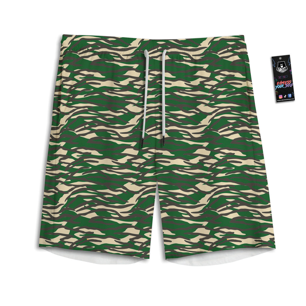 Black Orange And Grey Argyle Print Pattern Men's Athletic Shorts