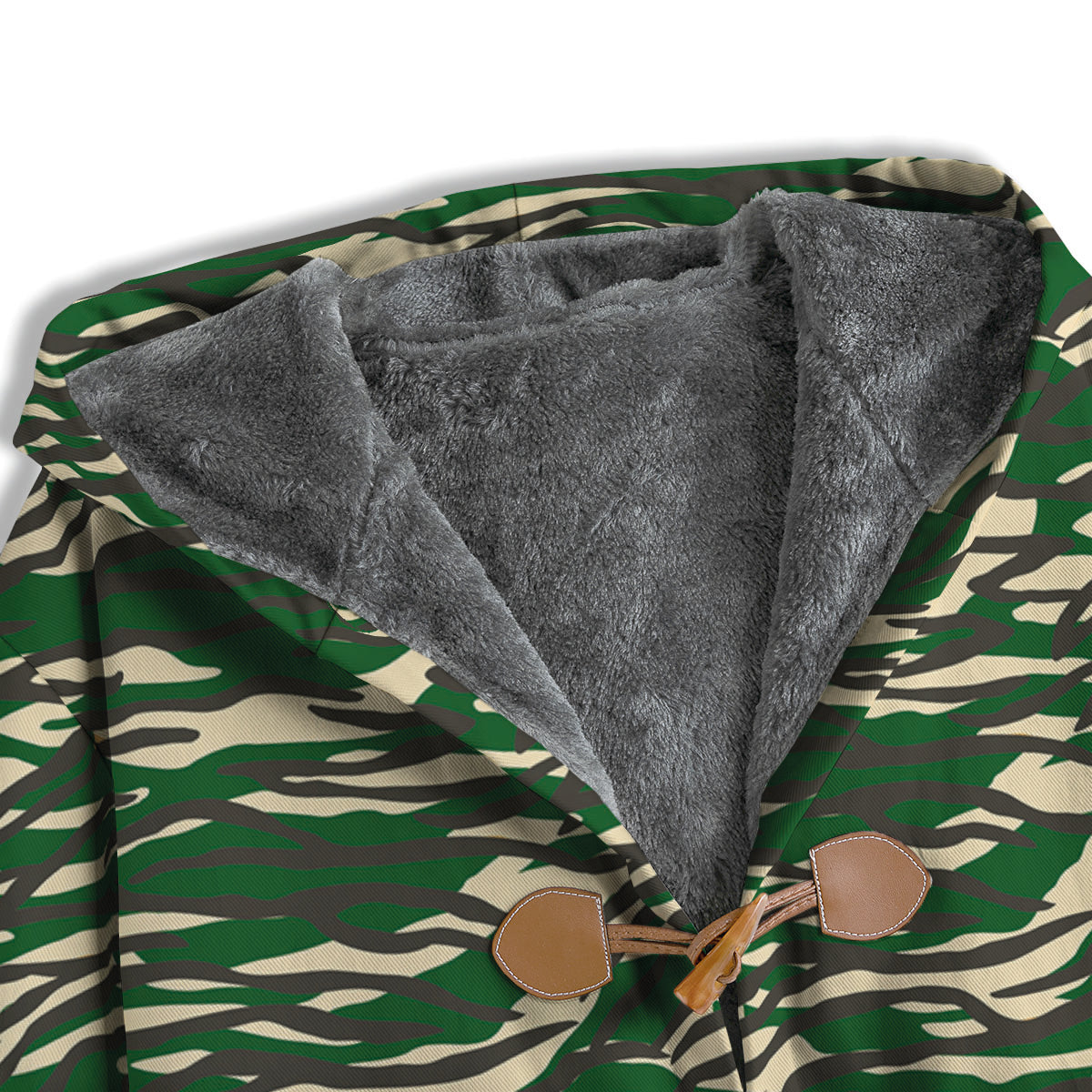 Black And Green Tiger Stripe Camo Print Men's Windbreaker Jacket-grizzshop