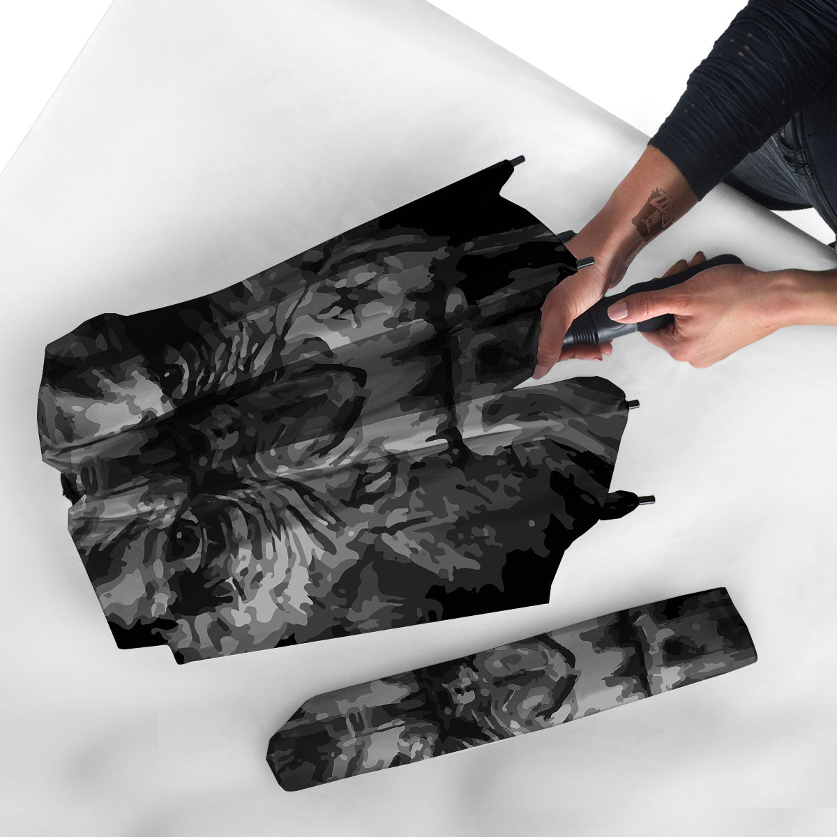 Black And Grey Face Chimpanzee Print Umbrella-grizzshop