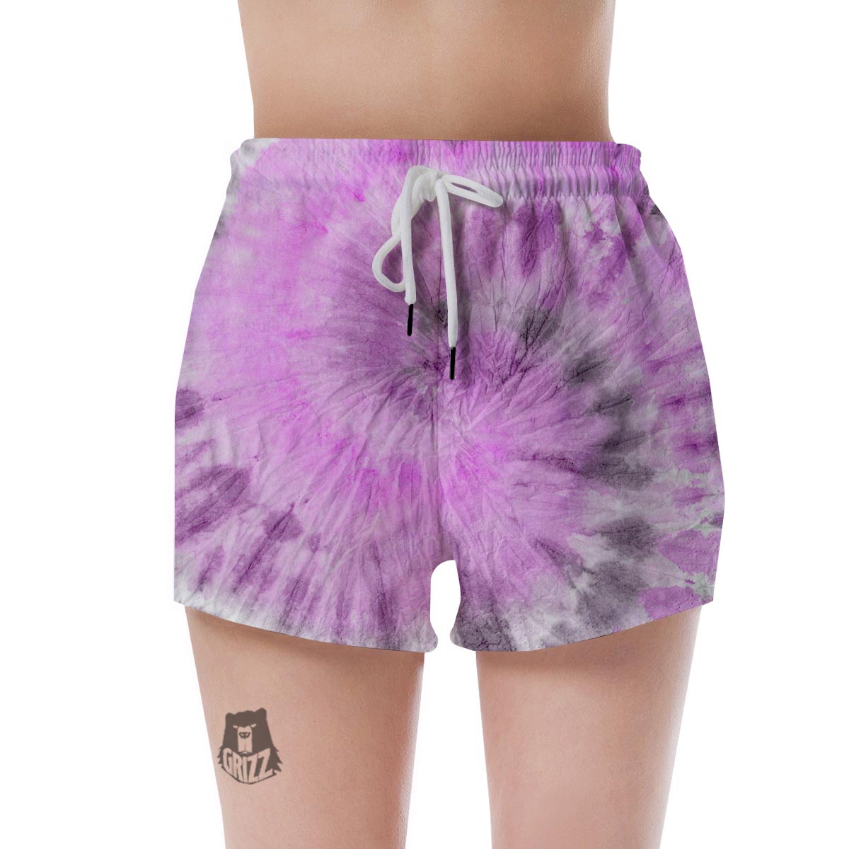 Black And Purple Tie Dye Women's Shorts-grizzshop