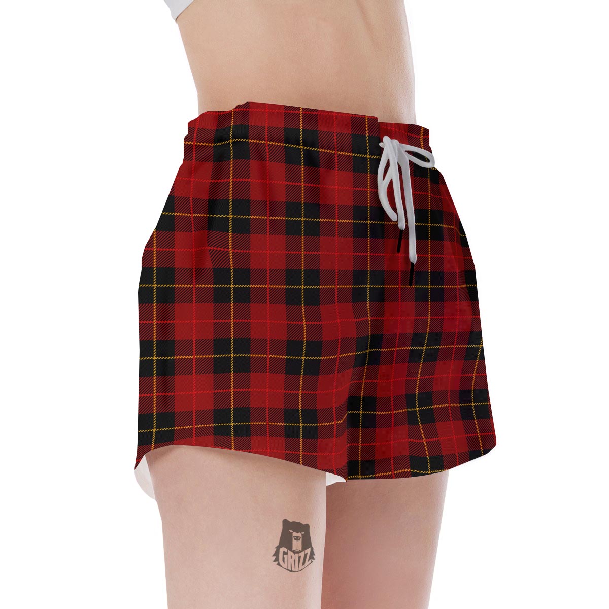 Black And Red Plaid Tartan Women's Shorts-grizzshop