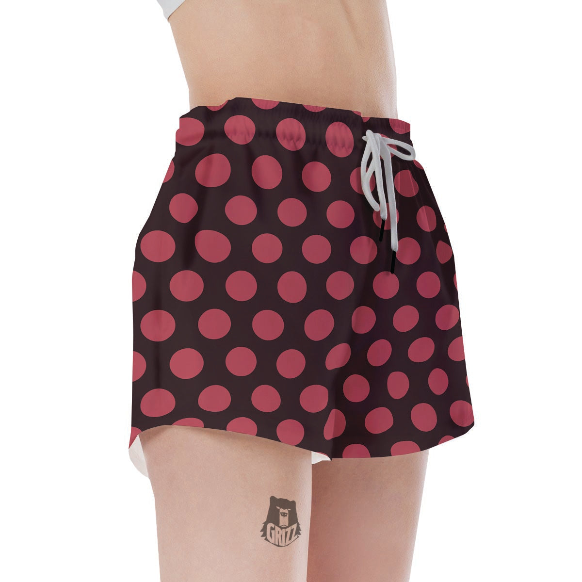 Black And Red Polka Dot Women's Shorts-grizzshop