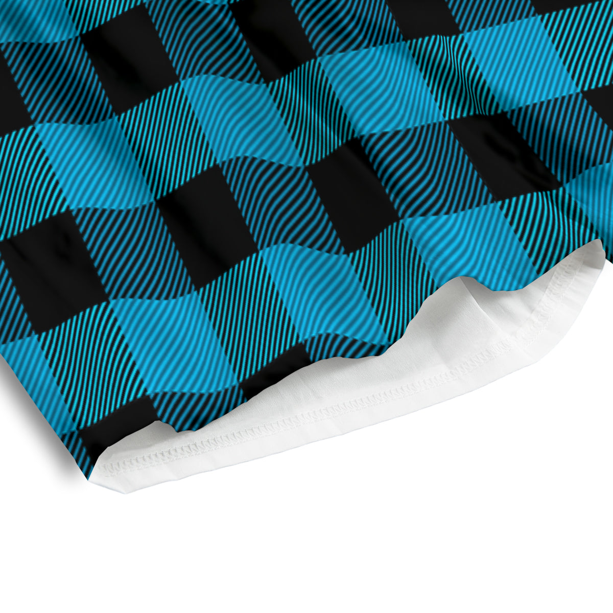 Black And Turquoise Check Print Pattern Men's Athletic Shorts