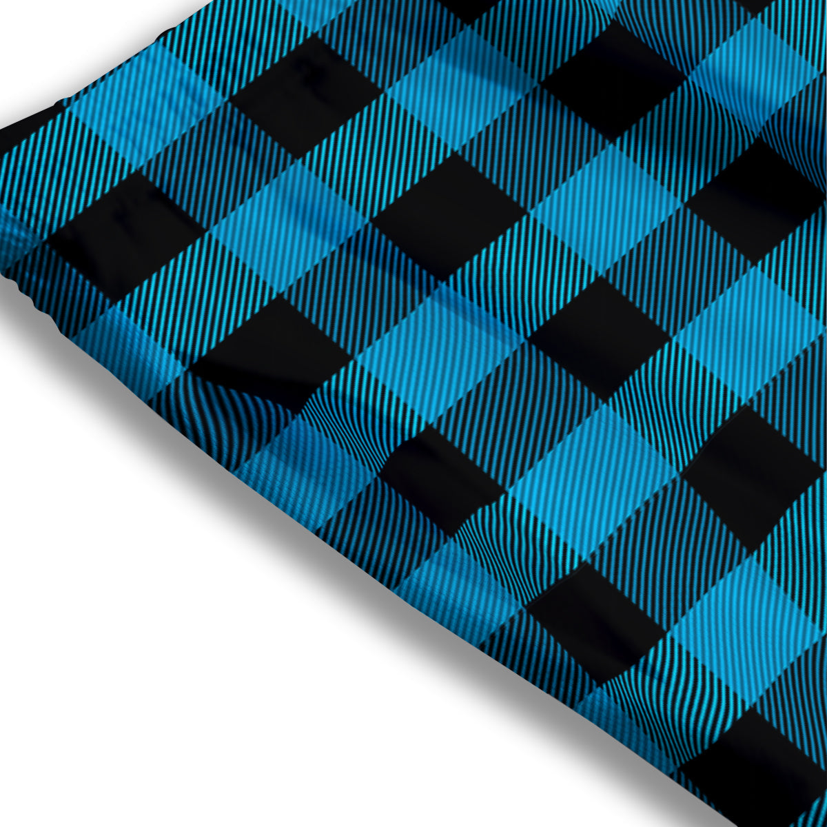 Black And Turquoise Check Print Pattern Mesh Shorts