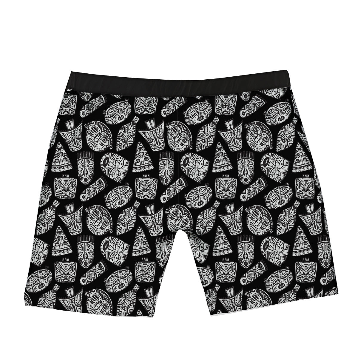Black And White African Fancy Masks Print Pattern Boxer Briefs-grizzshop