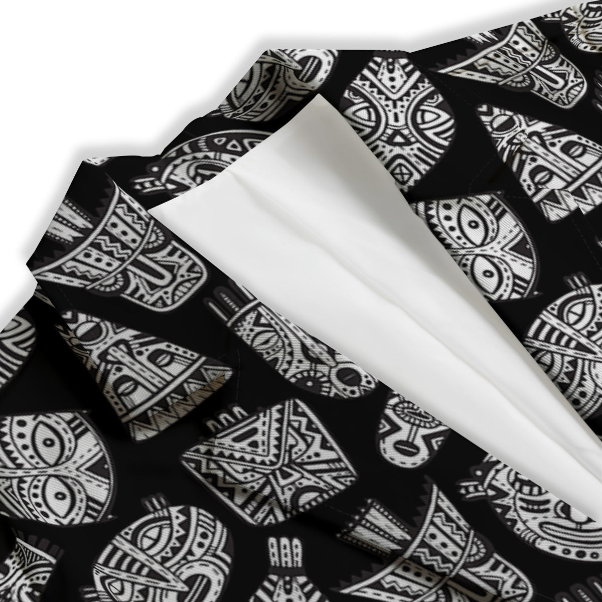 Black And White African Fancy Masks Print Pattern Women's Blazer-grizzshop