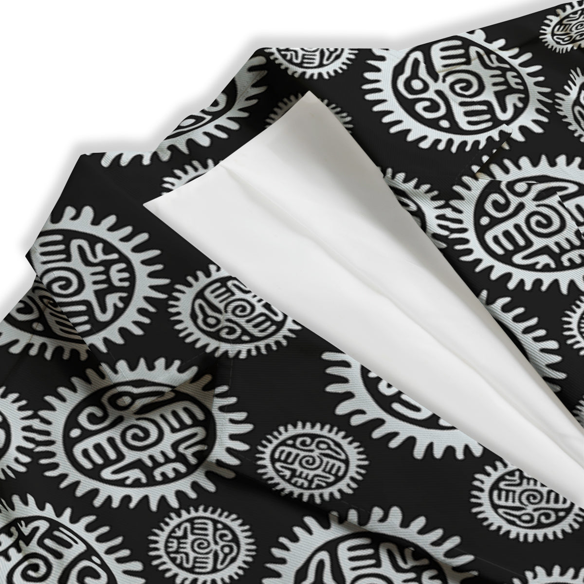 Black And White Aztec Mayan Eagle Print Pattern Women's Blazer-grizzshop